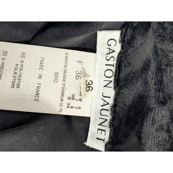 GASTON JAUNET VTG Black Velvet Burnout Long Blazer Cardigan Sz M Witchy Goth - Picture 9 of 11